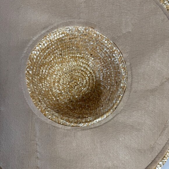 Easter Bonnet Door Decorative Wreath Spring Summer Straw Hat Floral Accents Bow - Picture 12 of 12